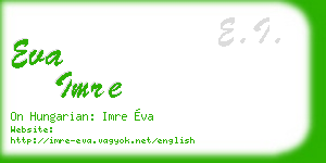eva imre business card